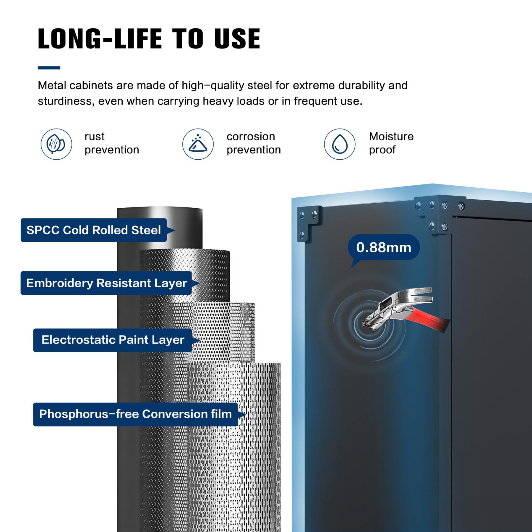 Rolling Garage Tool Cabinet Storage Metal Storage Cabinet 