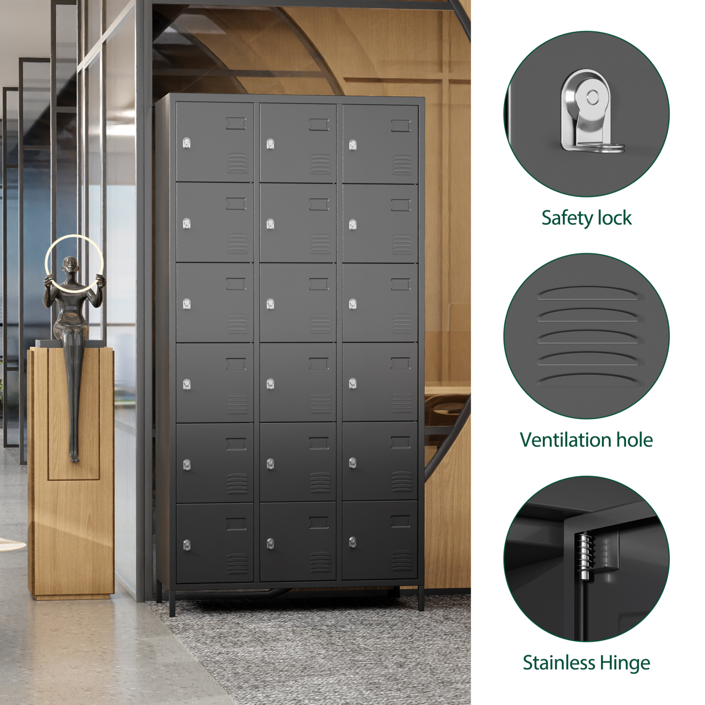 18 Door Multifunctional Metal Locker School Metal Locker Cabinet