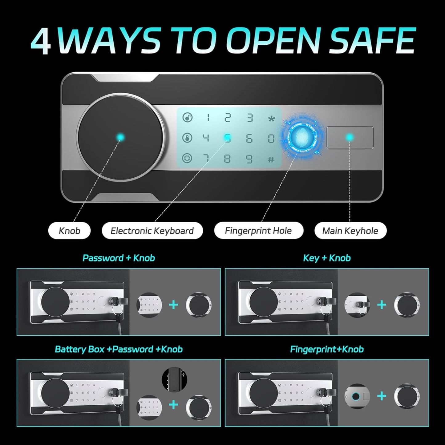 High Concealed Fingerprint Middle Office Safe Box Security Box Safe