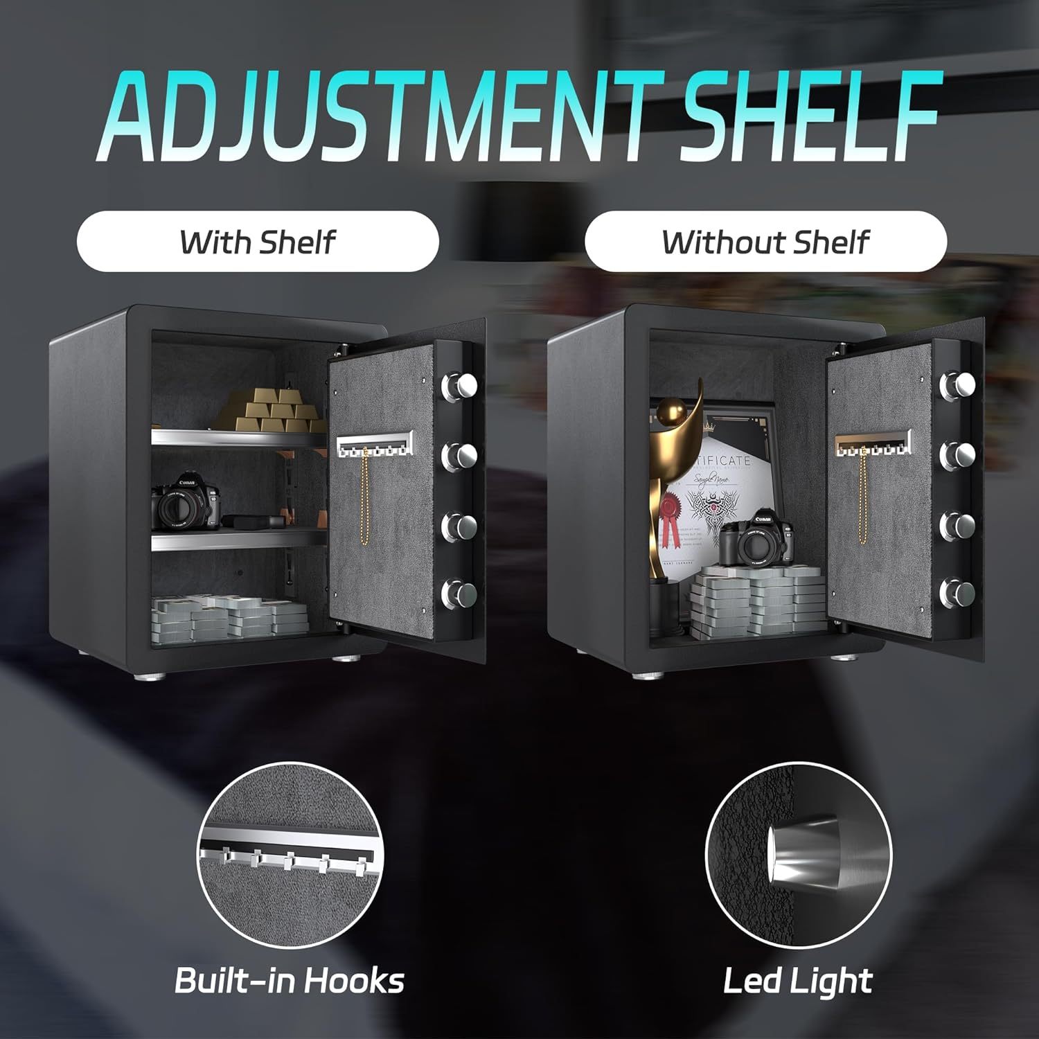 High Concealed Fingerprint Middle Office Safe Box Security Box Safe