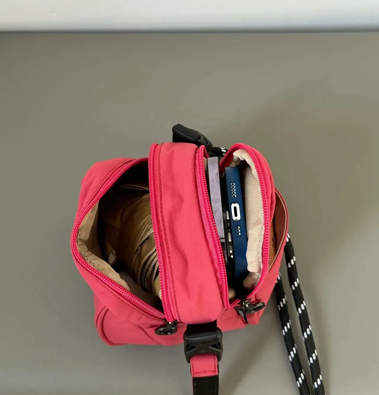 Nylon Crossbody Bag Multi-Pocket With multiple zippered compartments