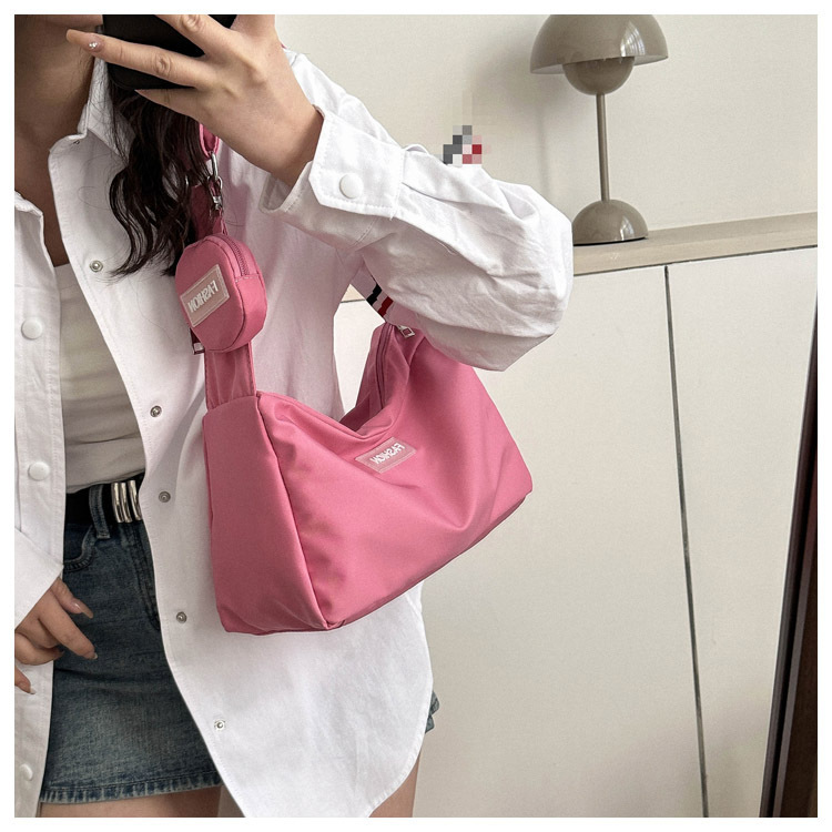 Retro shoulder bag women summer spring fashion pink black casual small tote bag