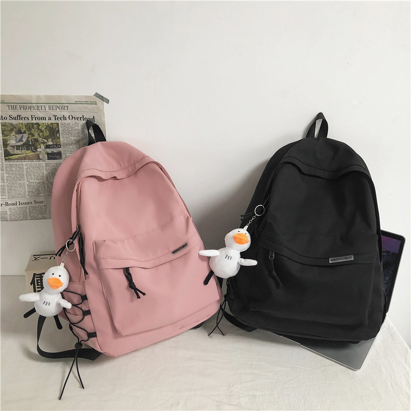 Large capacity simple casual women Backpack for travel college students school bags Black white men Backpack