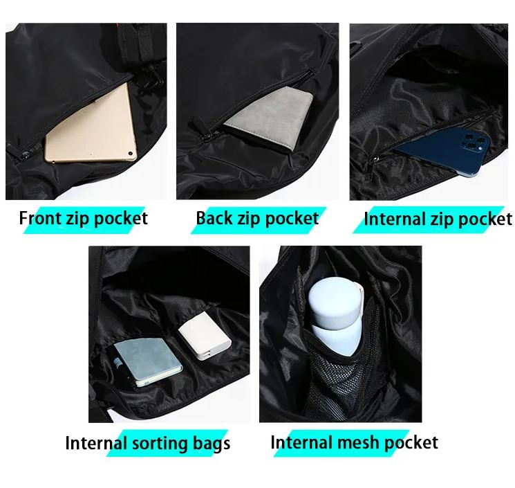 More pocket Crossbody Bag Men Black Waterproof Laptop Messenger Bags For Men