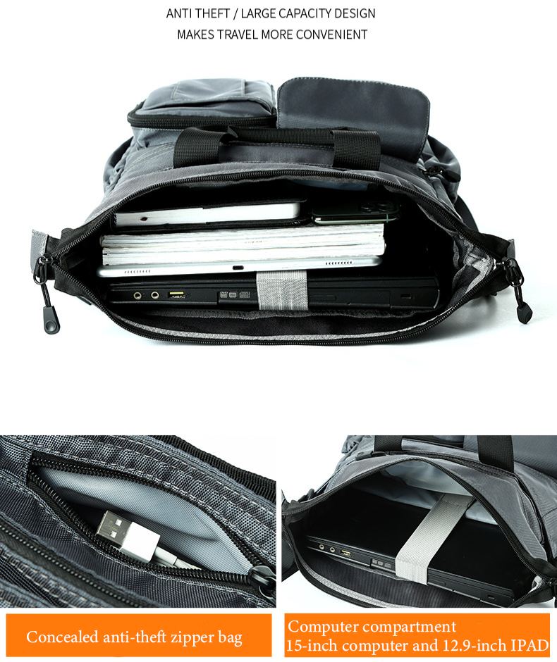 Multifunctional Laptop Messenger Bags For Men Anti Theft Crossbody Bag and Business Backpack Briefcase
