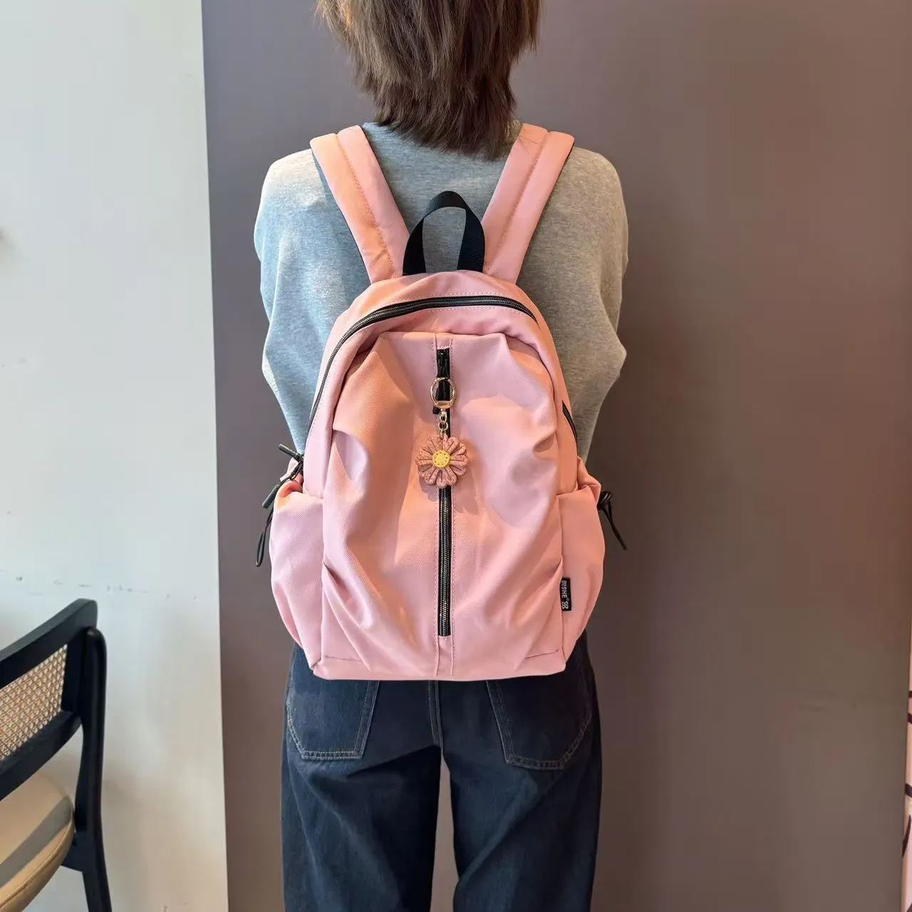 Lightweight Polyester Backpack for Women Large Capacity Multi Pocket School Travel Bag