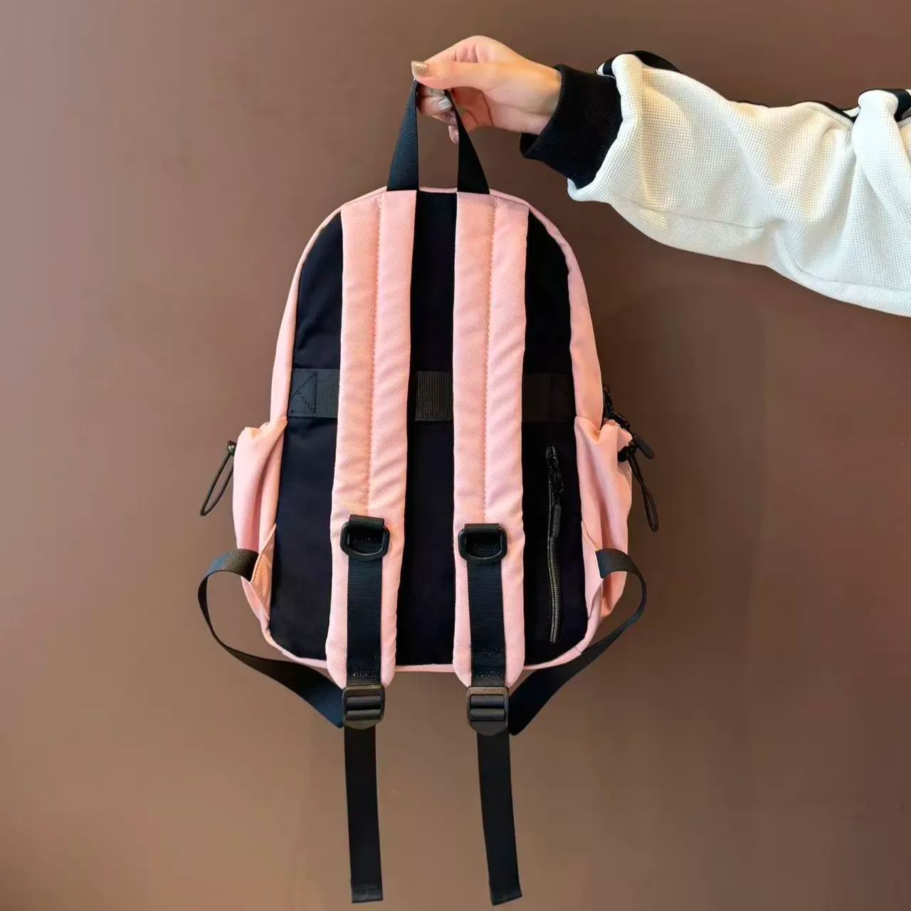 Lightweight Polyester Backpack for Women Large Capacity Multi Pocket School Travel Bag