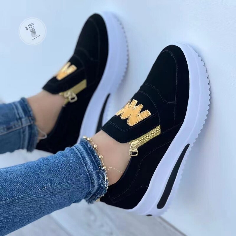 Women's Fashion Sneakers Breathable Comfortable Platform Shoes Women's Flat Casual Shoes Outdoor Non-Slip Walking Shoes