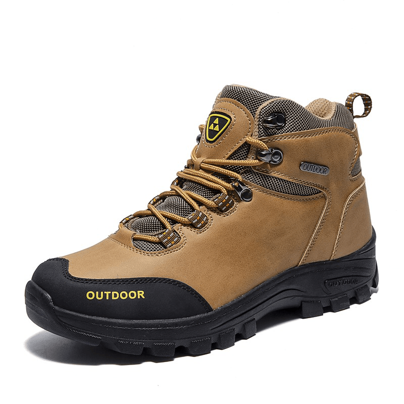 Men Outdoor Comfy Wide Fit round Toe Non Slip Sport Hiking Boots