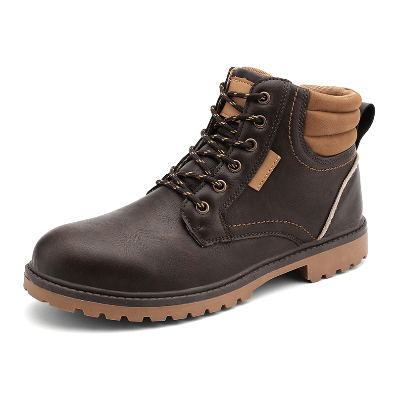Men Comfy Microfiber Leather Slip Resistant Casual Tooling Boots