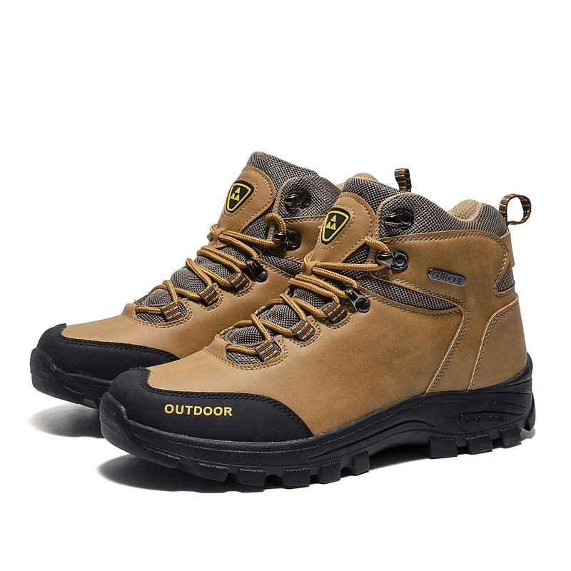 Men Outdoor Comfy Wide Fit round Toe Non Slip Sport Hiking Boots