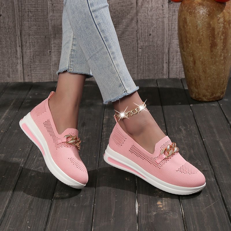 [Copy]🔥Last Day 70% OFF - Women's Woven Breathable Orthopedic Wedge Sneakers