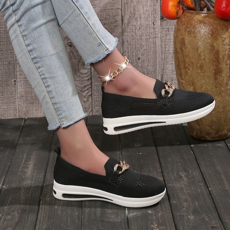 [Copy]🔥Last Day 70% OFF - Women's Woven Breathable Orthopedic Wedge Sneakers