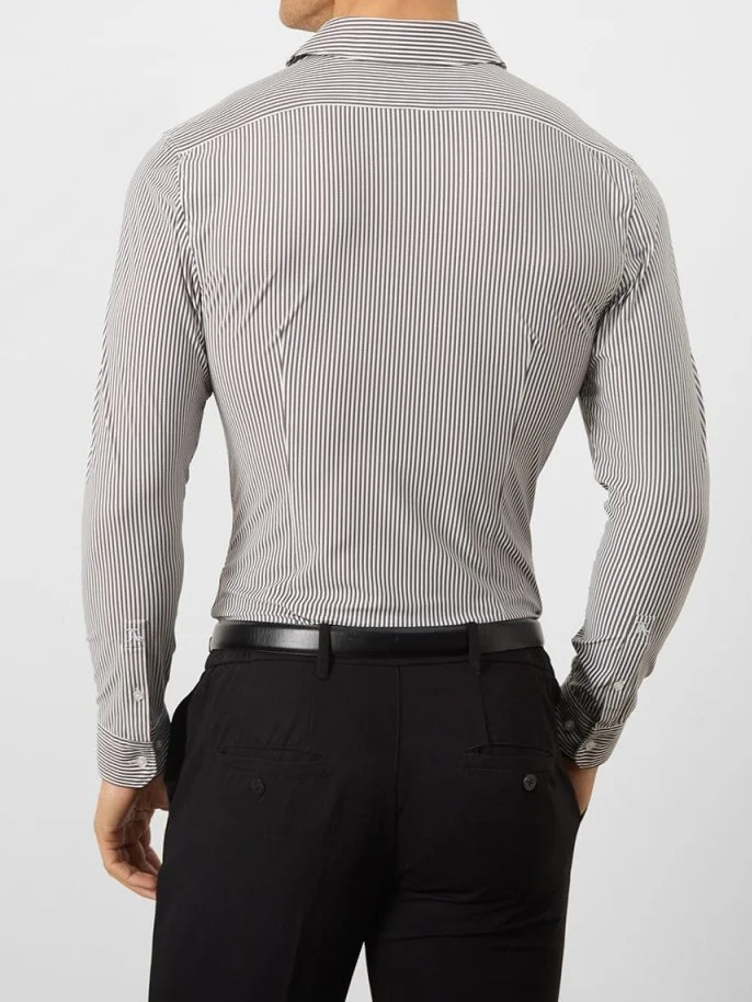 Grey Stripe Comfortable Business Blouse