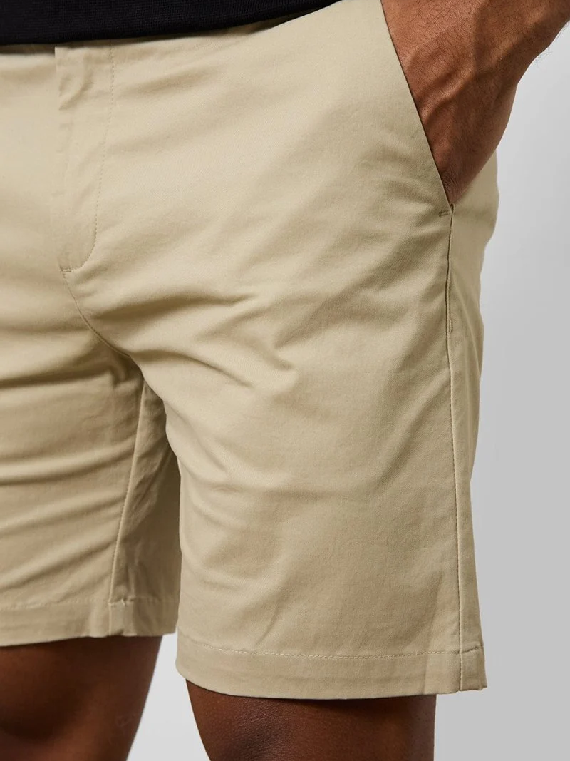 Khaki Mid Length Casual Shorts