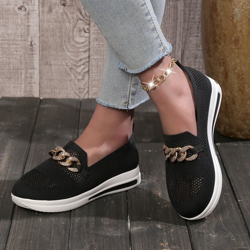 [Copy]🔥Last Day 70% OFF - Women's Woven Breathable Orthopedic Wedge Sneakers