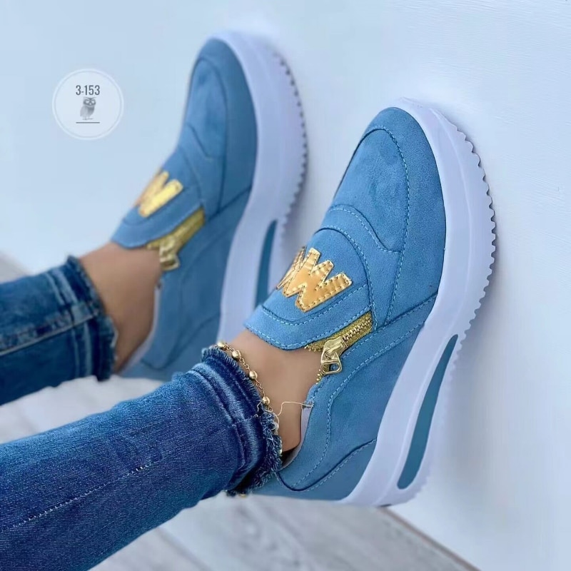 Women's Fashion Sneakers Breathable Comfortable Platform Shoes Women's Flat Casual Shoes Outdoor Non-Slip Walking Shoes