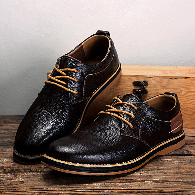 Men's Large Leather Shoes Take Men's Casual Shoes Business Dressing Small Leather Shoes