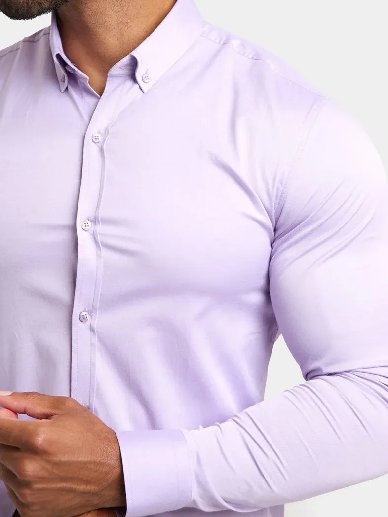 Lilac Stretch Formal Comfortable Business Blouse