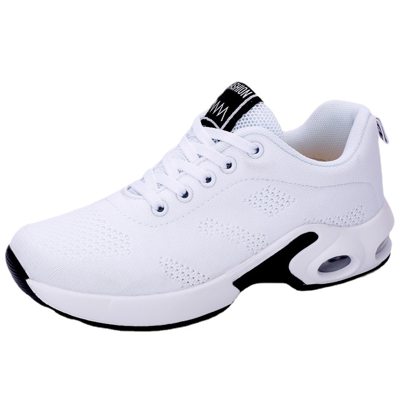 Women's Fashion Air Cushion Sports Running Flat Soft Bottom Sneaker Mesh Breathable Casual Shoes