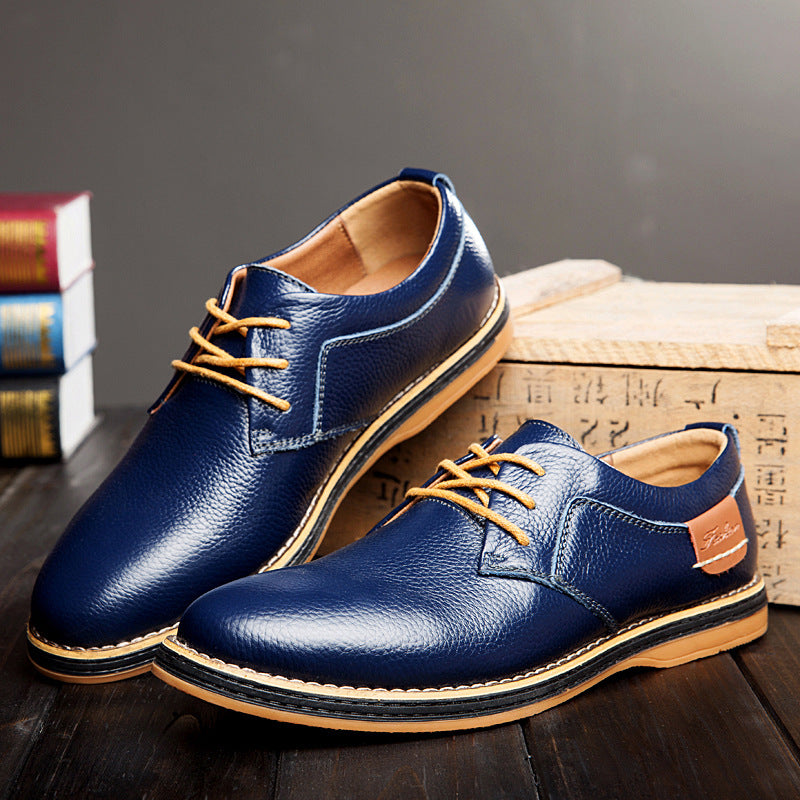 Men's Large Leather Shoes Take Men's Casual Shoes Business Dressing Small Leather Shoes