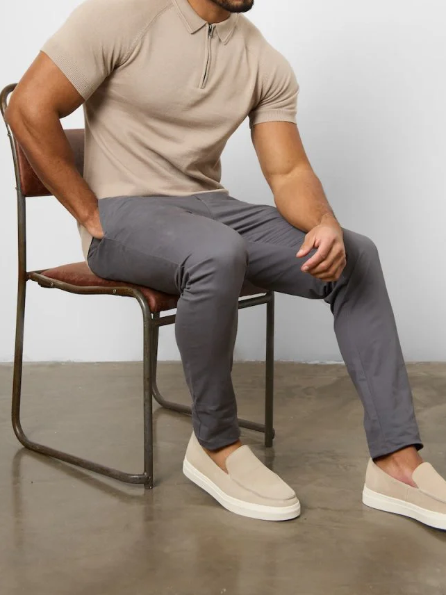 Neutral Cotton Soft Simple Polo Shirt