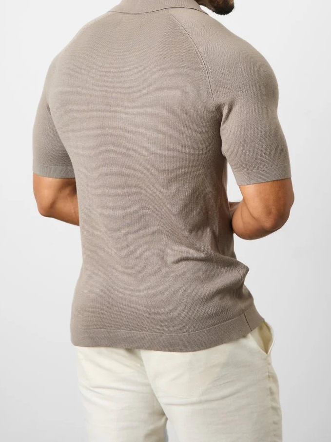 Light Taupe Simple Polo Shirt