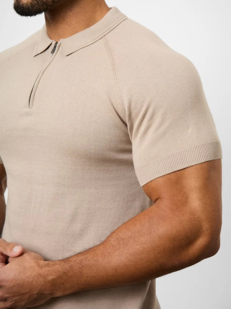 Neutral Cotton Soft Simple Polo Shirt