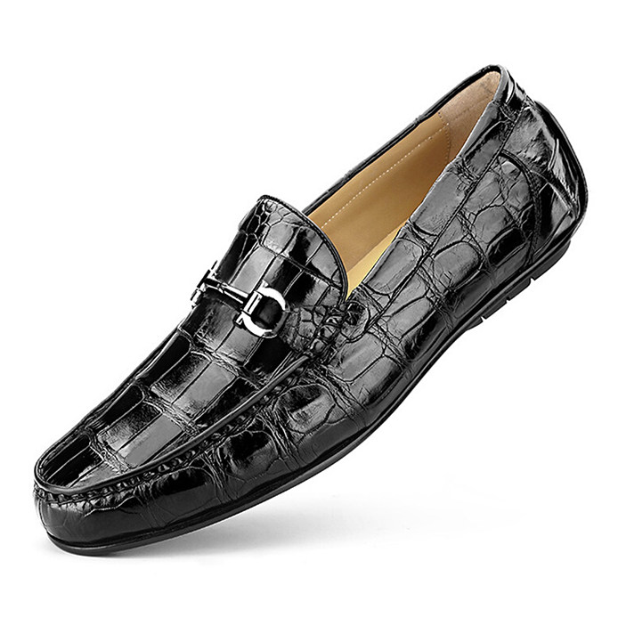 Men's Alligator Penny Loafers Moccasin Driving Shoes Slip On Flats Boat Shoes
