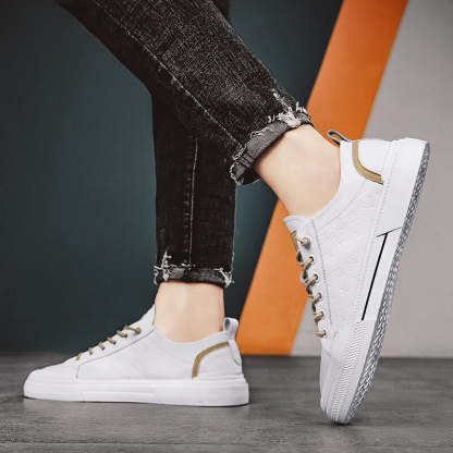  Men's shoes spring and autumn casual leather shoes men's leather fashion simple trendy shoes breathable sports shoes