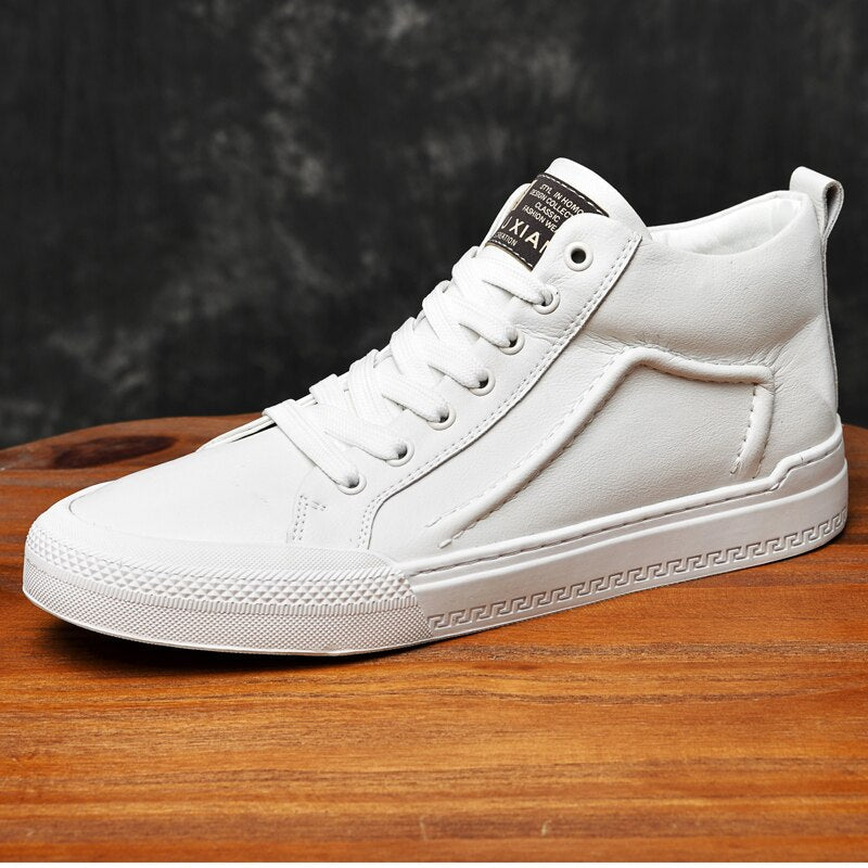  Men's shoes autumn and winter new high-top men's casual shoes leather shoes fashion trend shoes