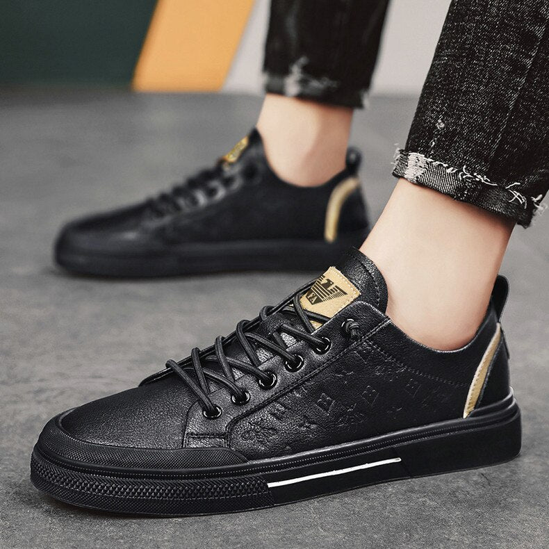  Men's shoes spring and autumn casual leather shoes men's leather fashion simple trendy shoes breathable sports shoes