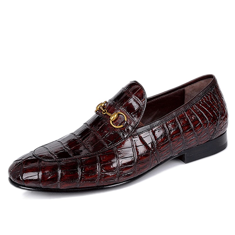 Men's Handmade Alligator Bit Slip-on Loafer