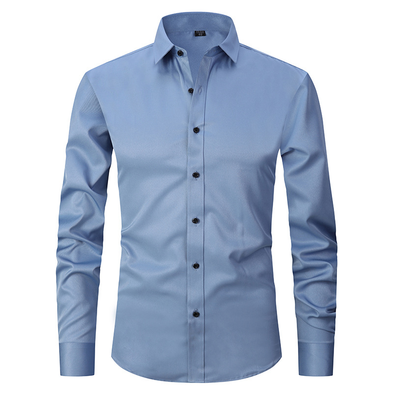 Hot sale stretch long-sleeved shirt men work business big size formal shirt  clothes