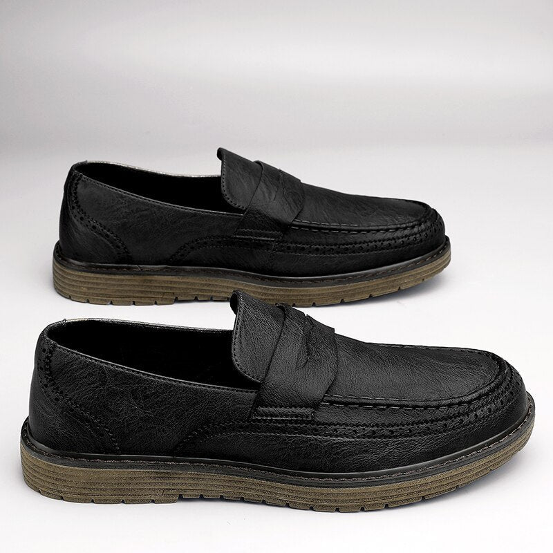 Men Loafers Classic Slip On Fashion High Quality Leather Mens Casual Shoes