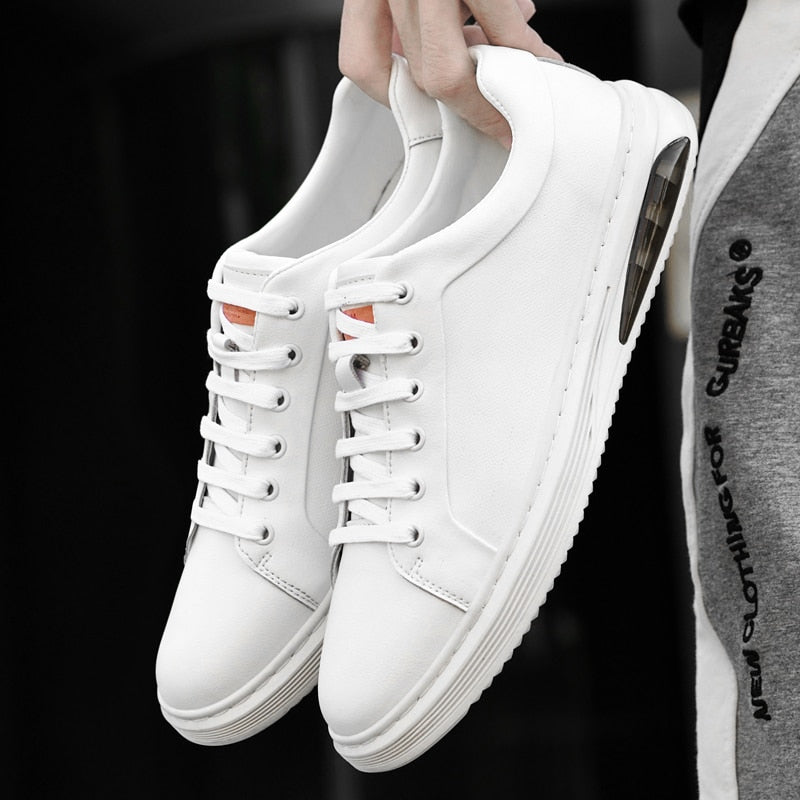  Men's Genuine Leather Casual Shoes Low-top Outdoor walking Sneakers  Luxury Breathable Leisure White all-match Summer shoes