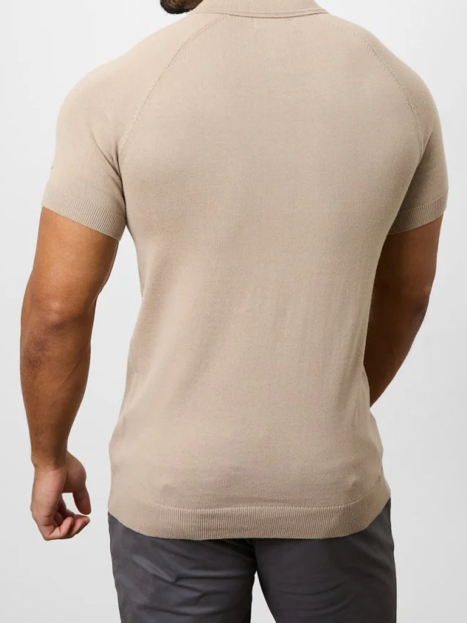 Neutral Cotton Soft Simple Polo Shirt