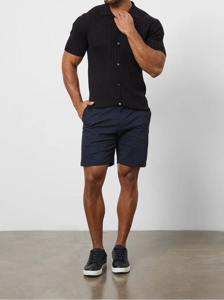 Navy Soft And Comfortable Chino Shorts