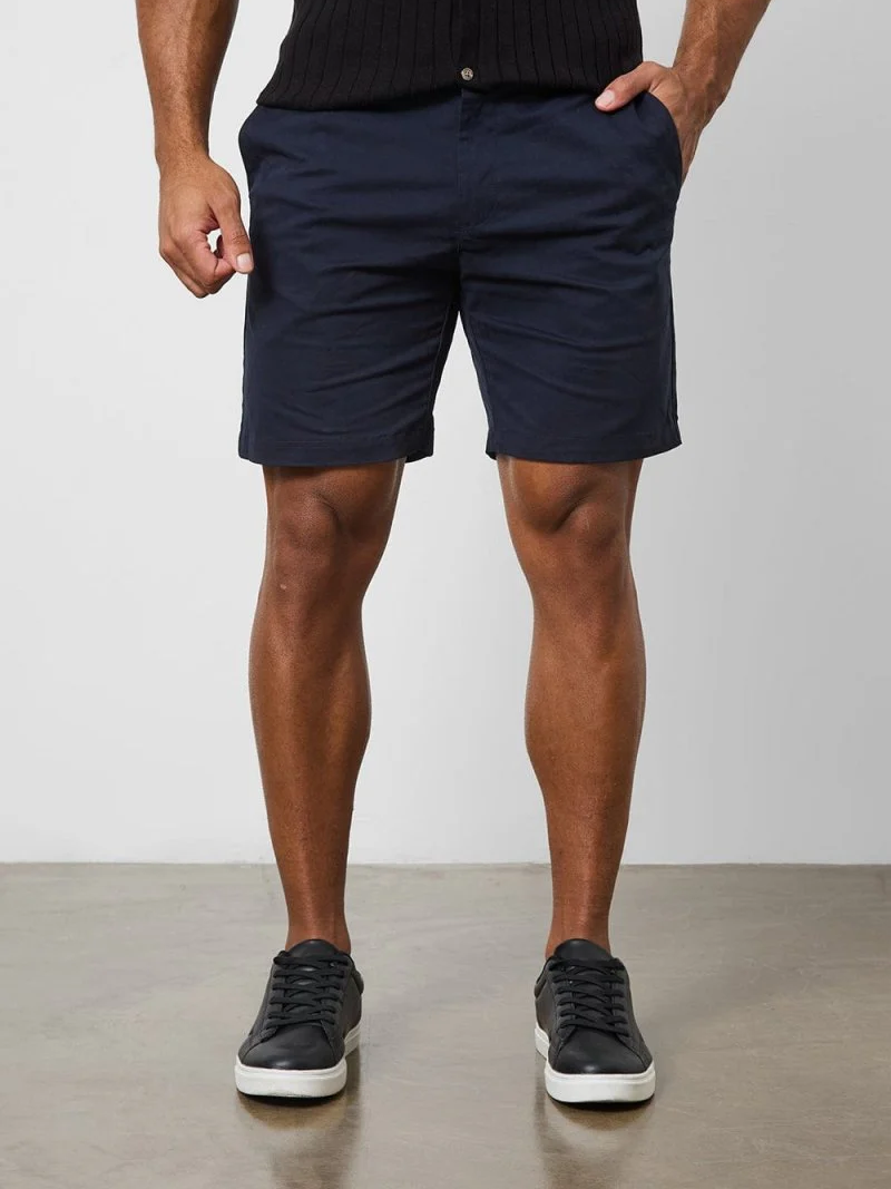 Navy Soft And Comfortable Chino Shorts