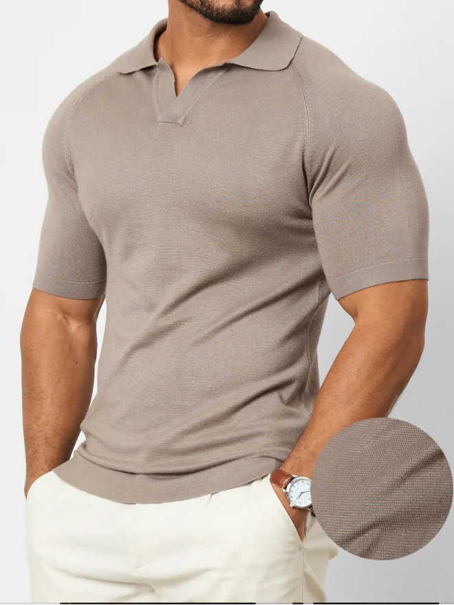 Light Taupe Simple Polo Shirt