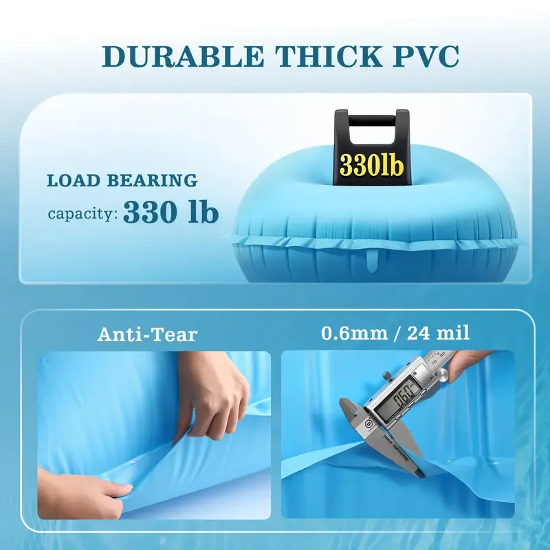 Heavy duty PVC pool pillow construction