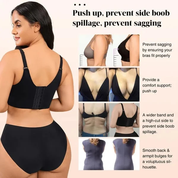 🔥BUY 1 GET 1 FREE(Add 2 Pcs To Cart)🔥Women's Deep Cup Bra Hide Back Fat Full Back Coverage Push Up Bra With Shapewear Incorporated
