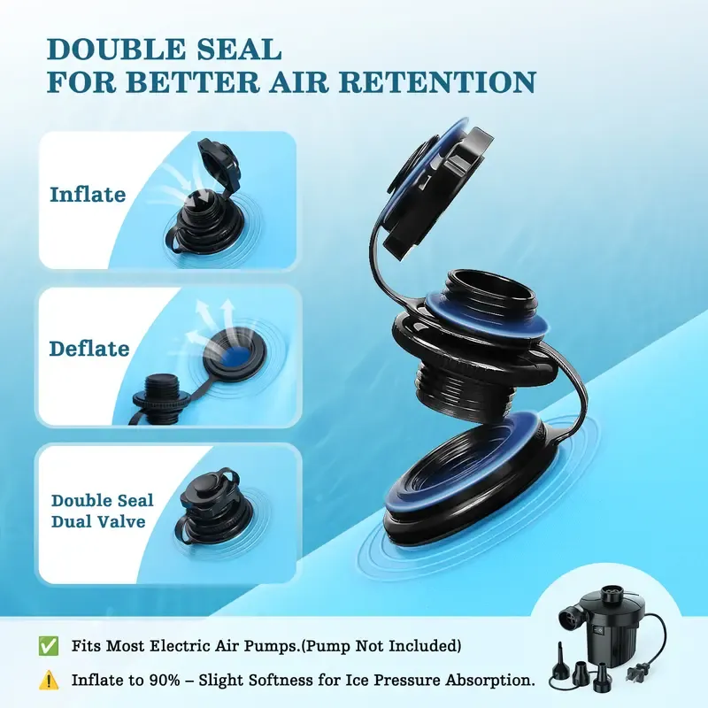 Dual valves on winter pool pillow