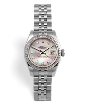 Rolex 179174 Diamond Lady Datejust "White Gold Bezel" Mother Of Pearl