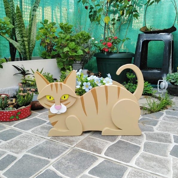 Fun Plant Storage Container, Cat Planter Flower Cactus Office Home Decor