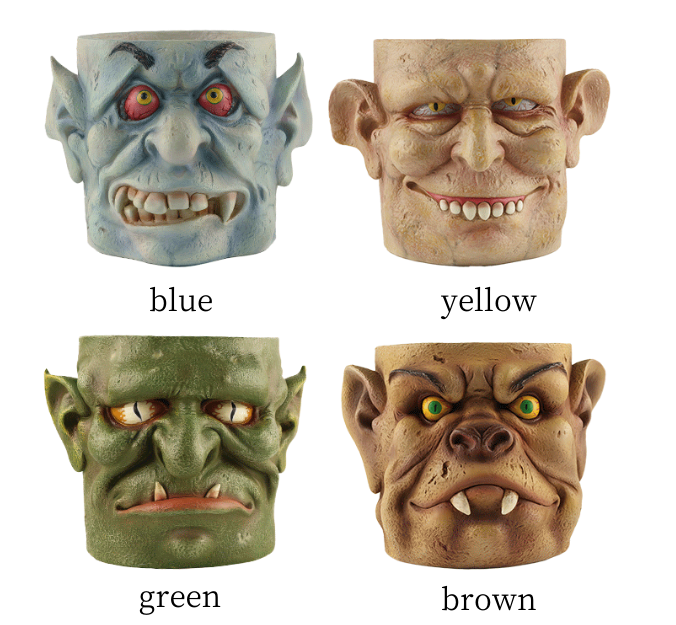 Resin Face Flower Pot Flower Pot Scary Funny Ghost Clown Head Flower Pot