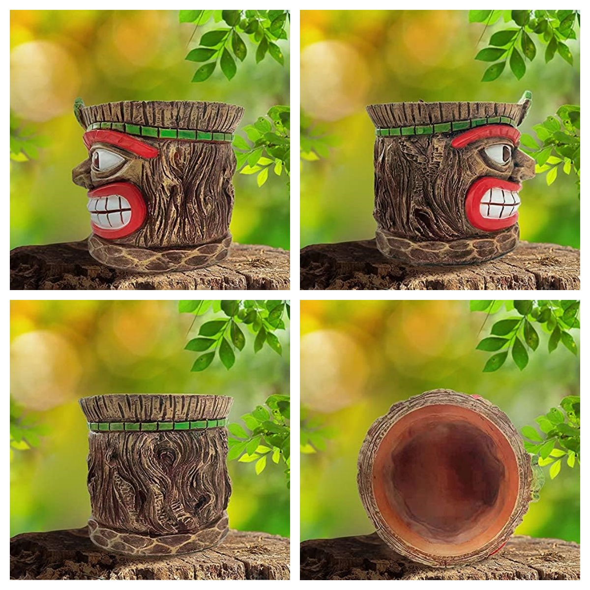 Interesting Novelty Resin Flower Pot With Holes And Face