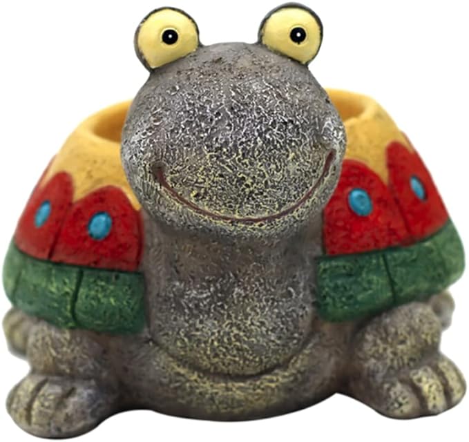 Creative pastoral cartoon silly turtle small animal succulent office flower bonsai pot resin craft ornaments