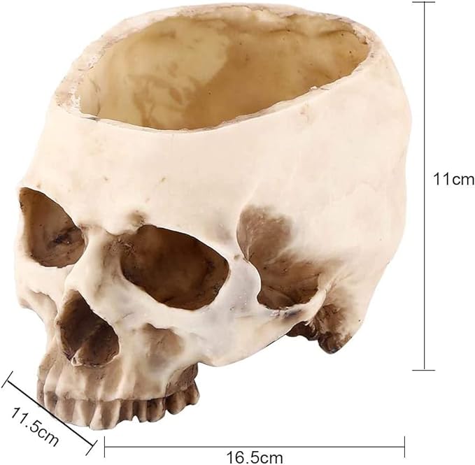 Resin Skull Flower Pot Halloween Props Brainless Skull Hollow Skull Creative Tricky Ornaments