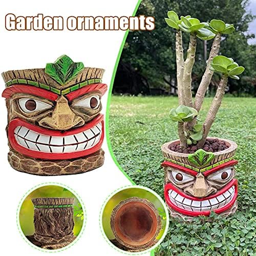 Interesting Novelty Resin Flower Pot With Holes And Face